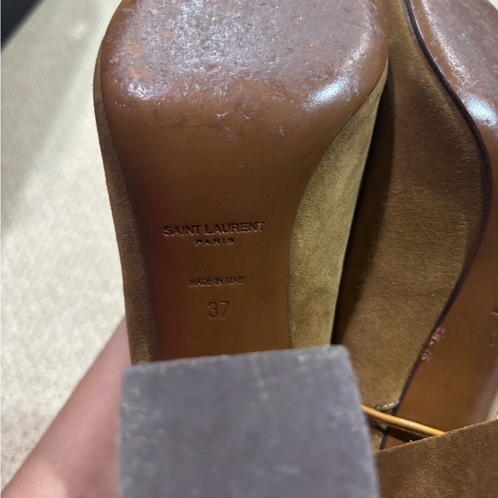 Saint Laurent Suede Lace-Up Gladiator Heeled Sandals - Picture 12 of 13